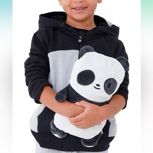 New Cubcoats Unisex Kids 2-in -1 Jacket & Plushie Papo the panda size 2T